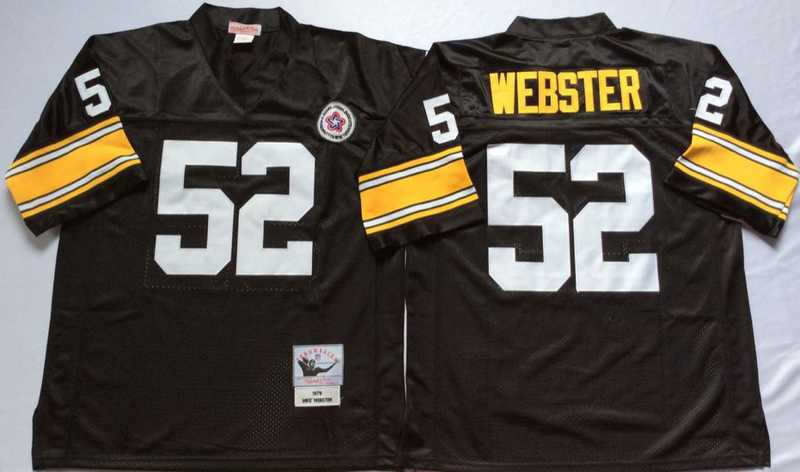 Steelers 52 Mike Webster Black M&N Throwback Jersey->nfl m&n throwback->NFL Jersey